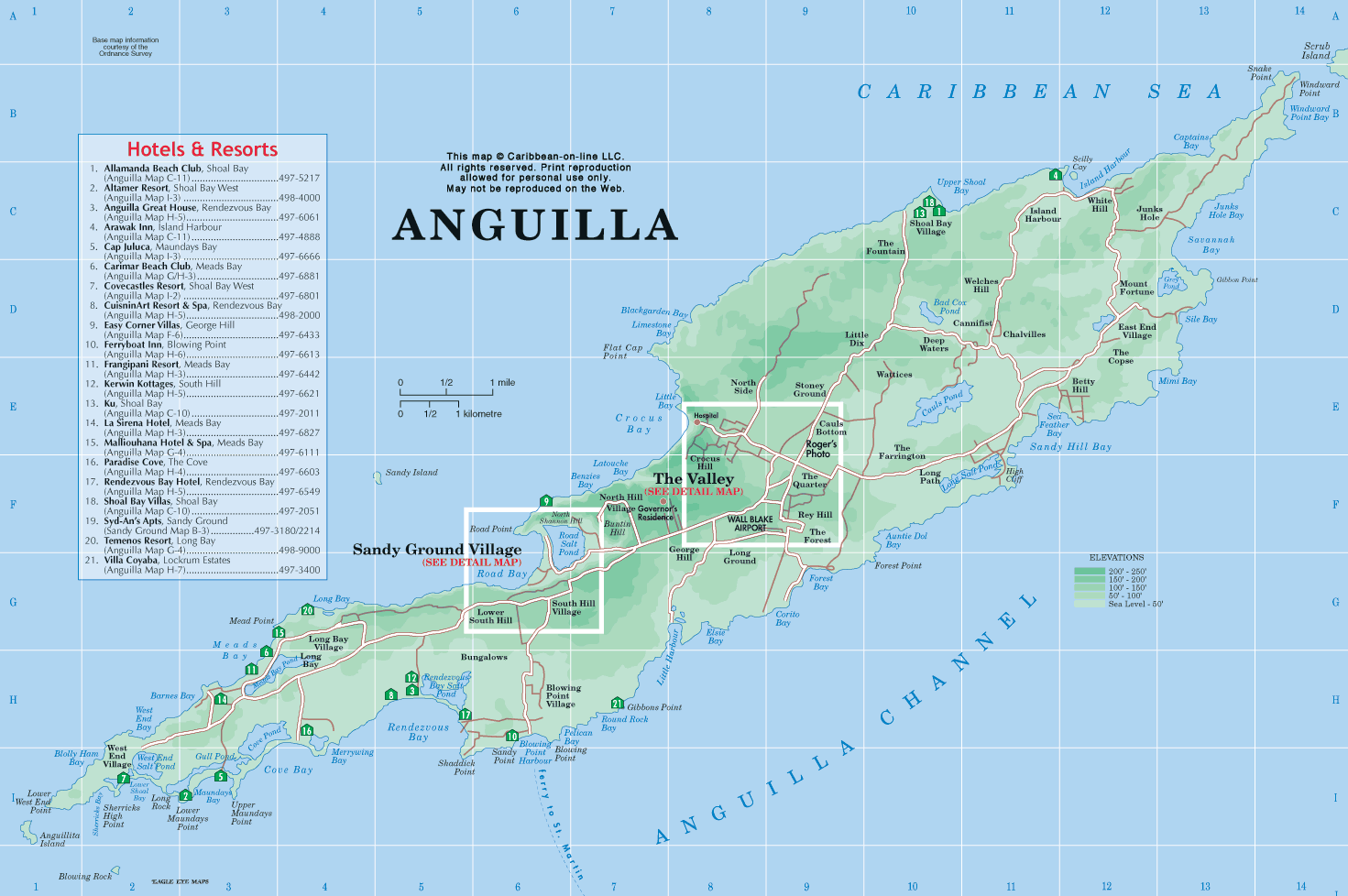 politisch karte von Anguilla